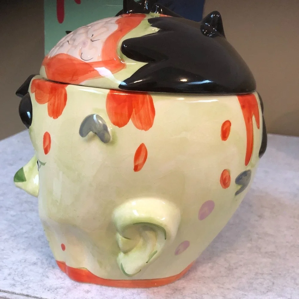 Zombie Head Cookie Jar Ceramic 2017 Think Geek Exclusive Horror EXCELLENT w/BOX